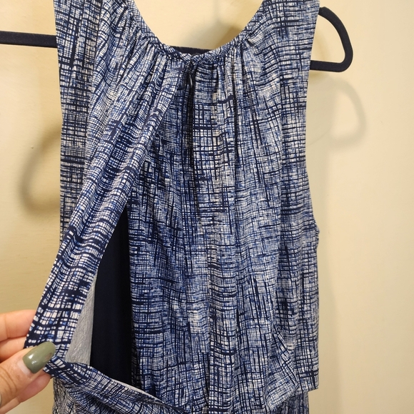 Roz & Ali Chic Blue Patterned Plus Size  Sleeveless Jumpsuit Size 3x - Picture 9 of 13